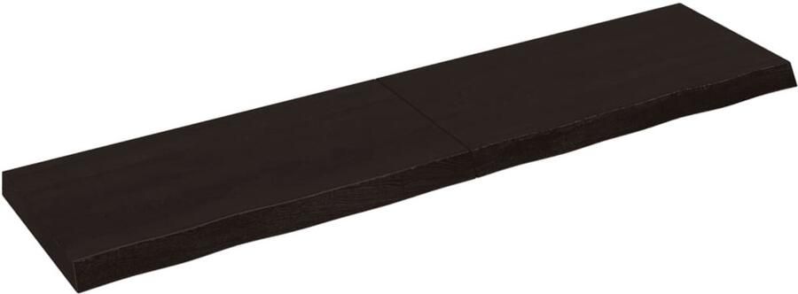 VidaXL Wandschap behandeld massief eikenhout donkerbruin Wandschap Wandschappen Wandplank Wandrek
