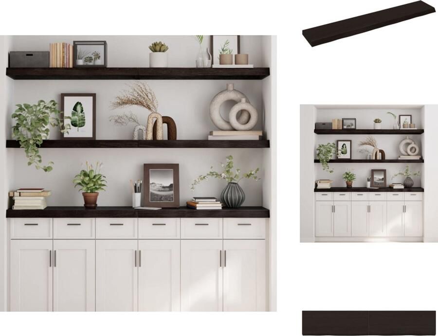 VidaXL Wandschap Wandschappen Wandplank Wandrek Wandschap 160x30x6 cm behandeld massief eikenhout donkergrijs