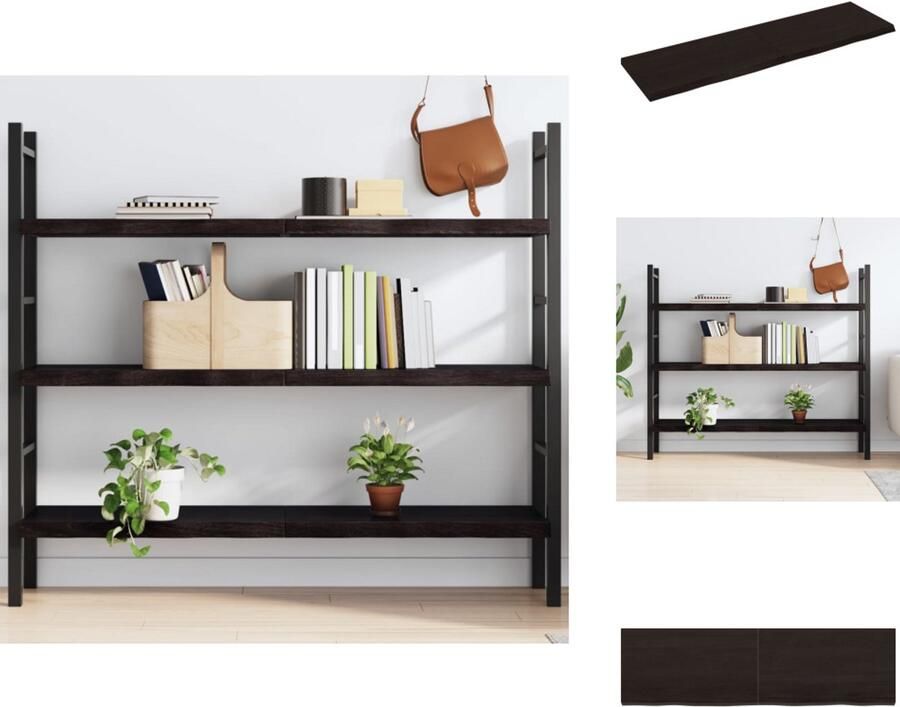 VidaXL Wandschap Wandschappen Wandplank Wandrek Wandschap 140x40x4 cm behandeld massief eikenhout donkergrijs
