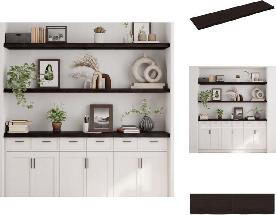 VidaXL Wandschap Wandschappen Wandplank Wandrek Wandschap 160x40x4 cm behandeld massief eikenhout donkergrijs