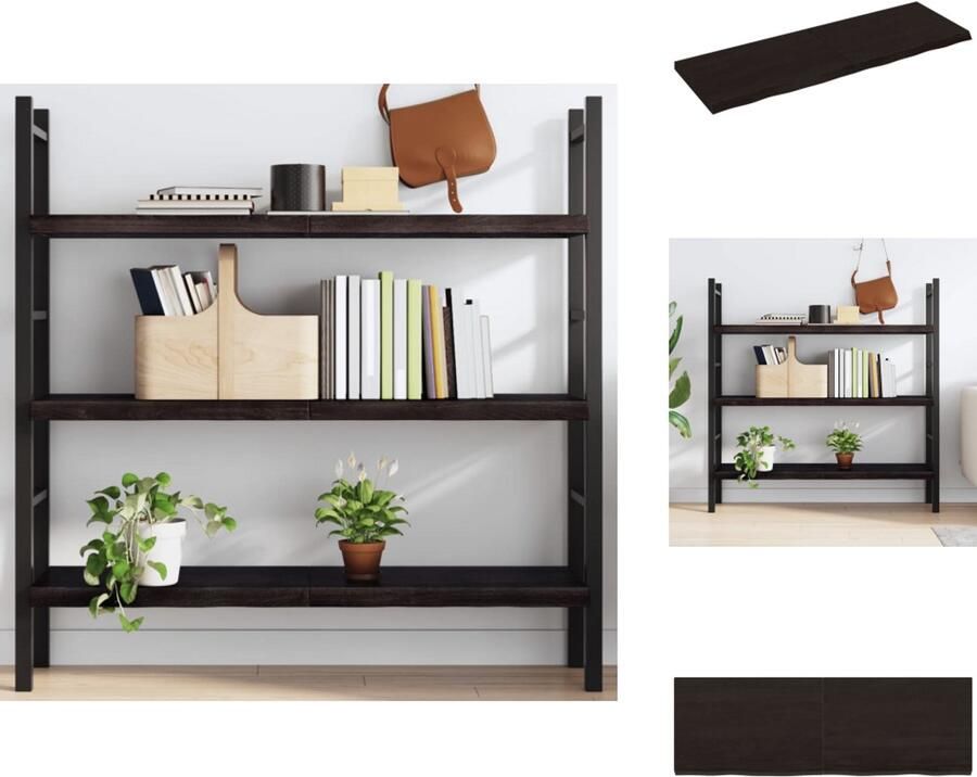 VidaXL Wandschap Wandschappen Wandplank Wandrek Wandschap 120x40x4 cm behandeld massief eikenhout donkergrijs