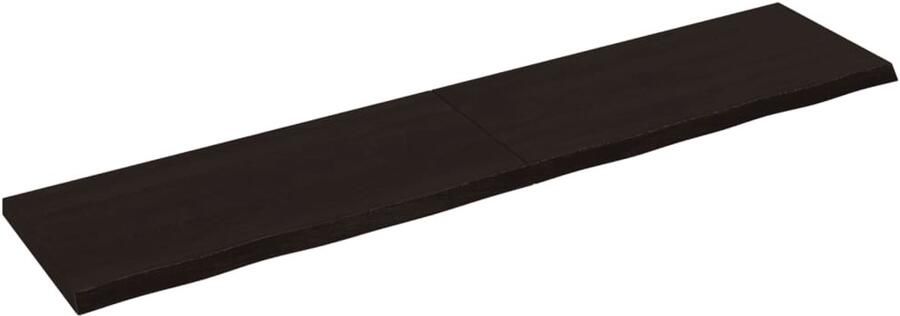 VidaXL Wandschap behandeld massief eikenhout donkerbruin Wandschap Wandschappen Wandplank Wandrek - Foto 3