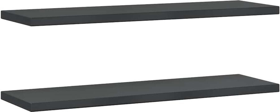 VidaXL Wandschappen Roestvrij Staal Zwart 2 Stuks Zwevende Wandschappen Wandschapsset Roestvrijstalen Wandplanken Wanddecoratie Opbergoplossing