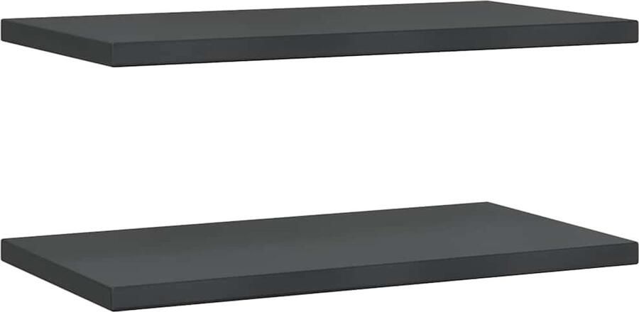 VidaXL Wandschappen 2 st 75x40x3 cm roestvrijstaal zwart Wandschap Wandschappen Wandplank Wandrek