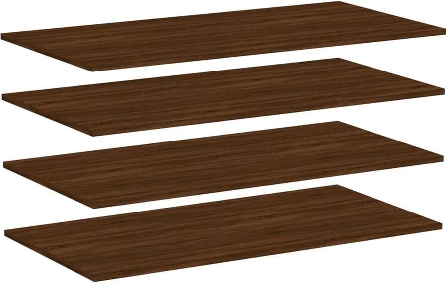 VidaXL Wandschappen 4 stuks Bruin Eikenkleur Zwevende Wandkast Wandplanken Bergruimte Woonaccessoires Houtsoort