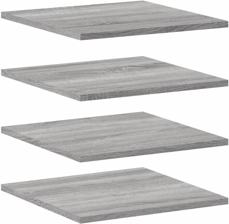 VidaXL Wandschappen 4 stuks 40x40x1 5 cm Grijs eiken Zwevende Wandplanken Wanddecoratie Opbergwand Multifunctionele Wandplank Grijze Wandplank