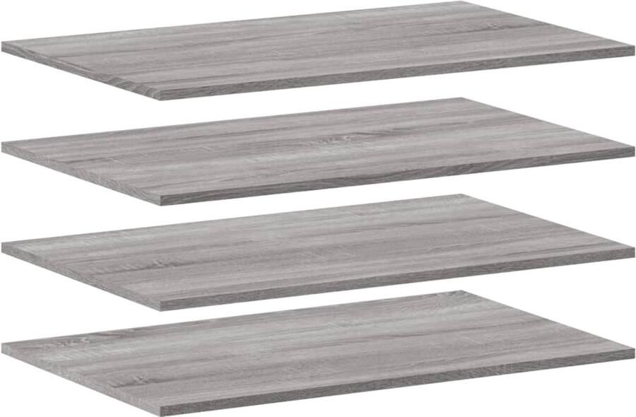 VidaXL Wandschappen 4 stuks Grijs Sonoma Eiken Zwevende Wandkast Wandplanken Houten Wanddecoratie Bergruimte Opslagwand