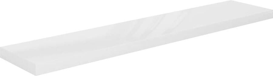 VidaXL Wandschap Zwevend 120 cm Hoogglans Wit Wandplank Wanden Decoratie Vitrinekastje Opslagoplossing Minimalistisch Design