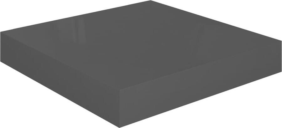 VidaXL Wandschap Zwevend 23 cm Hoogglans Grijs Wandplank Zwevende Plank Opbergplanken Woonaccessoires Decoratief Item