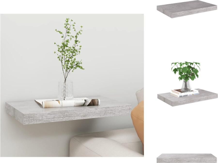 VidaXL Wandschap Zwevend 50x23x3 8 cm Betongrijs Wandrek Zwevende Plank Wanden Decoratie Living Room Decoratie Salon Decoratie