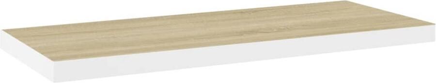 VidaXL Wandschap Zwevend 80x23 5x3 8 cm Eiken Wit Wanddecoratie Wandrek Opbergruimte Woonaccessoire Honey Comb Mdf