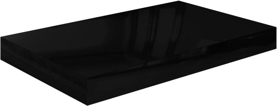 VidaXL Wandschap Zwevend Hoogglans Zwart 40x23 cm Wandplank Zwevende Plank Wandendecoratie Opslagruimte Woonaccessoires
