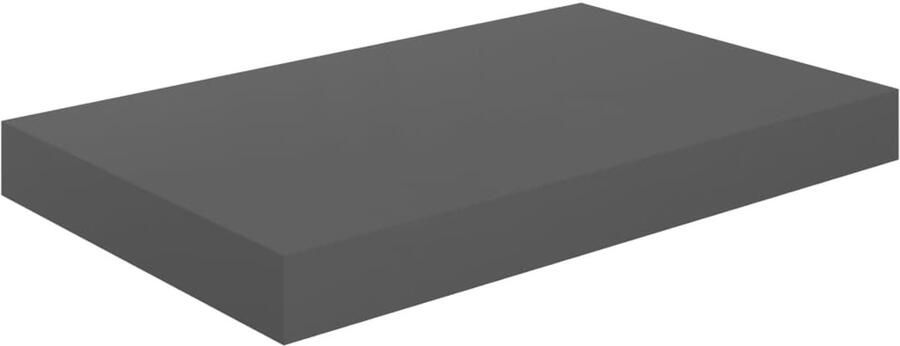 VidaXL Wandschap Zwevend MDF Hoogglans Grijs Wandplank Wanden Plank Decoratief Grijze Wandplank Mdf Wandplank