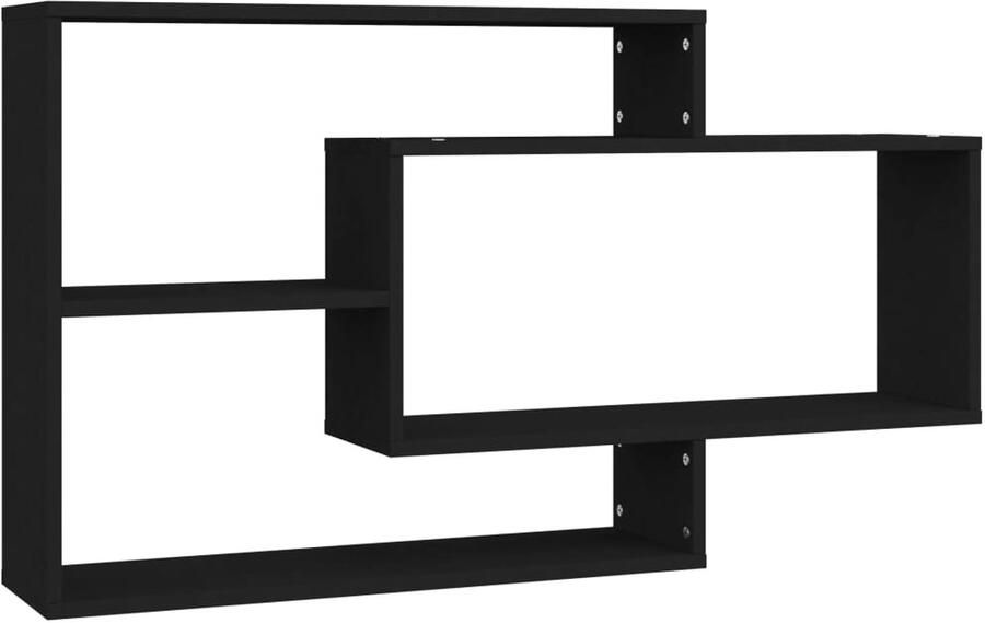 VidaXL Wandschap 104x20x58 5 cm zwart hout Wanddecoratie Wandplank Houten Wandrek Opslagmogelijkheden Badkameraccessoires