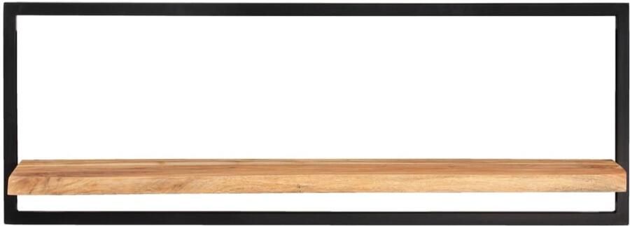 VidaXL Wandschappen 2 st 100x24x35 cm massief acaciahout en staal Wandschap Wandschappen Massief Houten Schap Wandplank