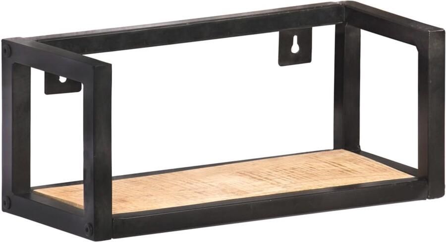 VidaXL Wandschappen 2 st 40 cm mangohout & ijzer Industriele Wandenplank Wanddecoratie Hout Schap Mangohout Wandrek Vintage Wandkast