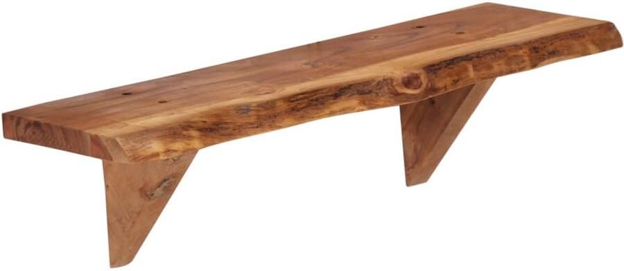 VidaXL Wandschappen 2 st 60x20x18 cm massief acaciahout Wandplank Wandplanken Houten Schap Houten Schappen