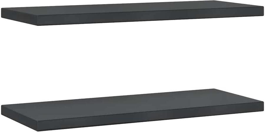 VidaXL Wandschappen 2 st 75x30x3 cm roestvrijstaal zwart Wandschap Wandschappen Wandplank Wandrek