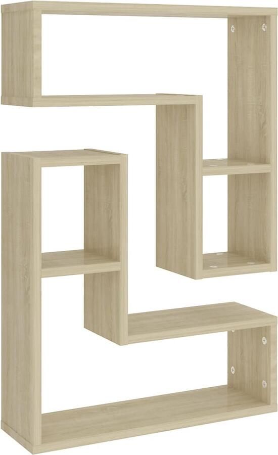 VidaXL Wandschappen 2 st Sonoma Eiken 50x15x50 cm Kubuswandschap Wandschappen Salontafel Woonaccessoires Houten Plank