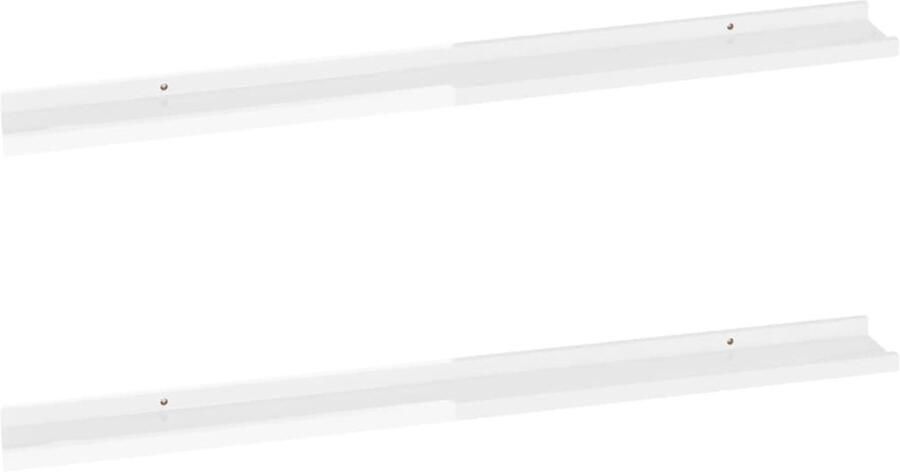 VidaXL Wandschappen 2 stuks 100x9x3 cm Wit Wanddecoratie Wandplank Opbergplankje Mdf Plank Wit Wandrek