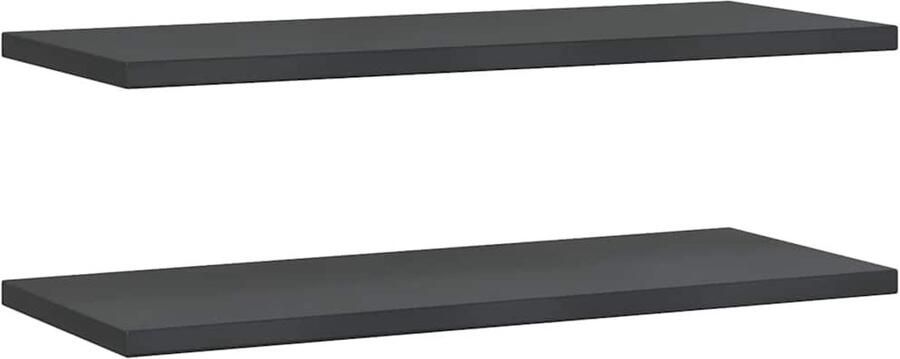 VidaXL Wandschappen 2 stuks Zwart 100x40x3 cm Zwevend Wandschap Wandplanken Roestvrijstalen Wanddecoratie Opbergwand Wandenkast