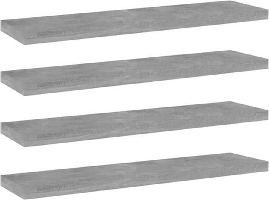 VidaXL Wandschappen 4 st 40x10x1 5 cm bewerkt hout betongrijs