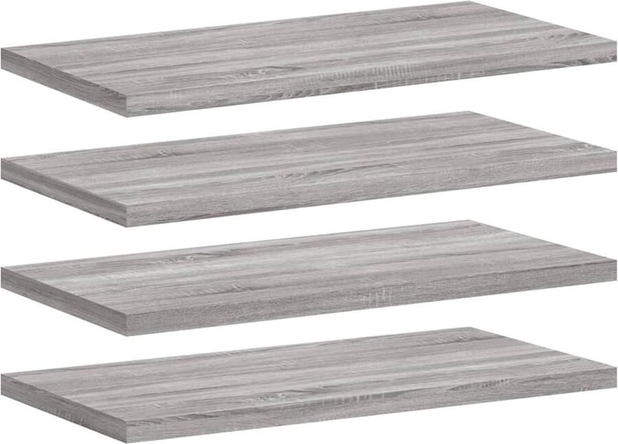 VidaXL Wandschappen 4 st 40x20 cm Grijs Sonoma Eiken Zwevende Wandkast Wandplanken Houten Wanddecoratie Bergruimte Grijze Wandkasten