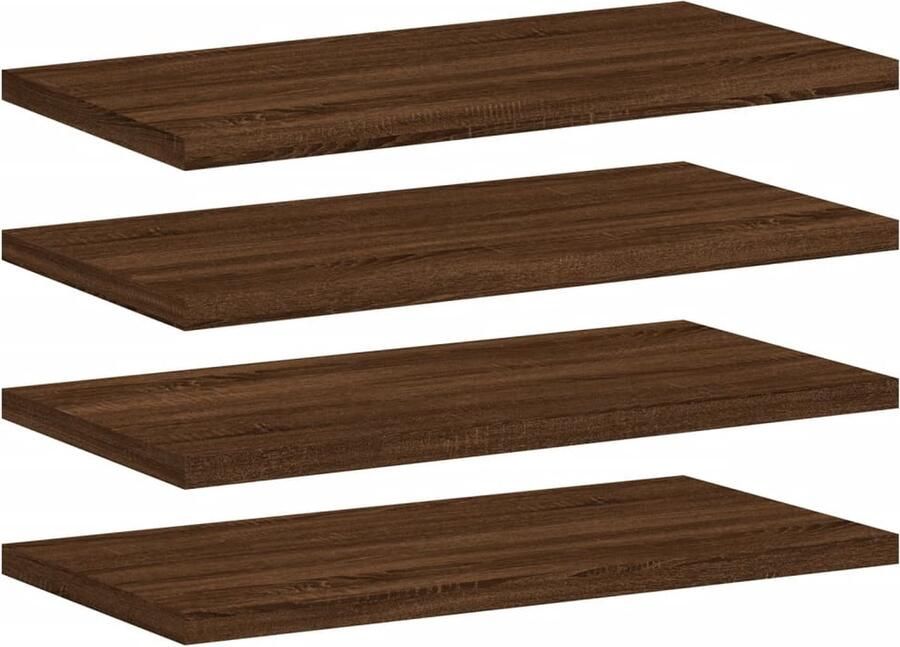 VidaXL Wandschappen 4 st 40x20x1 5 cm Bruin Eiken Zwevende Wandplanken Wanddecoratie Bergruimte Creëren Houten Wandplank Bruine Eiken Kleur
