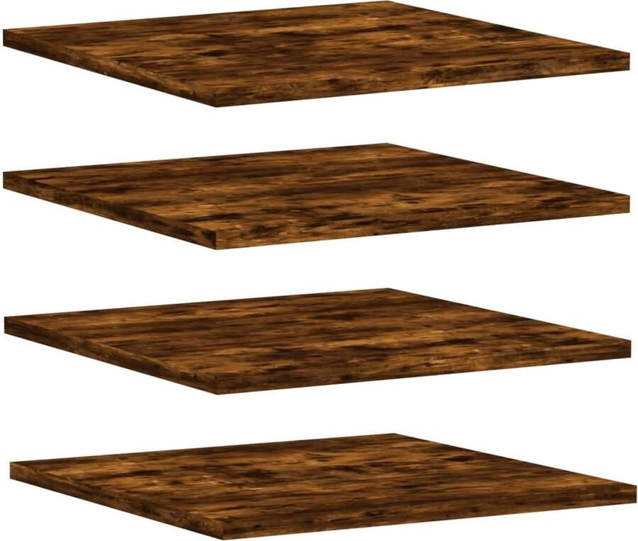 VidaXL Wandschappen 4 stuks 40x40x1 5 cm Eikenkleur Zwevende Wandplanken Wanddecoratie Bergruimte Houten Wandplank Opbergmogelijkheden