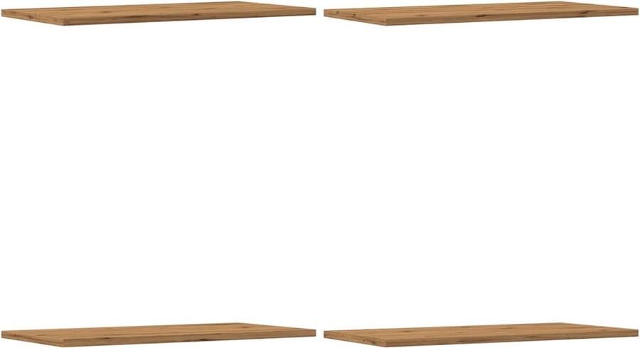 VidaXL Wandschappen 4 stuks 60x30 cm Eikenhout Wandplanken Wandenplank Opslagmogelijkheden Bergruimte Design Wandenk
