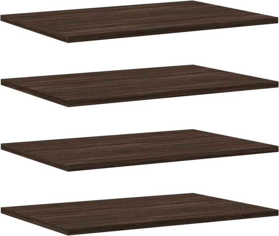 VidaXL Wandschappen 4 stuks Bruin Eikenkleur Zwevende Wandkast Wandplanken Bergruimte Woonaccessoires Houtsoort - Foto 2