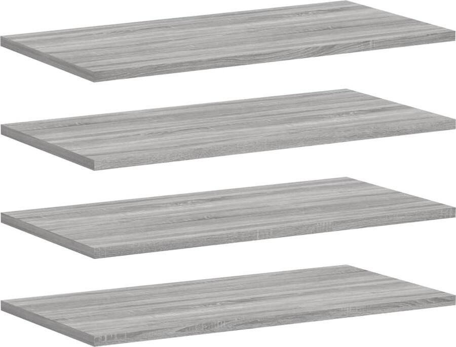 VidaXL Wandschappen 4 stuks Grijs Sonoma Eiken Zwevende Wandplanken Wanddecoratie Opbergmogelijkheden Badkamer Accessoires Woonaccessoires