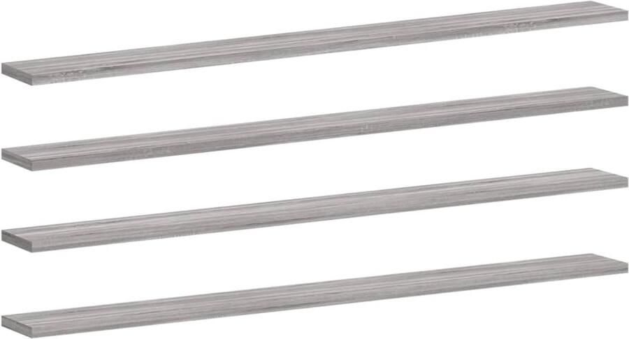 VidaXL Wandschappen 4 stuks Grijs Sonoma Eiken Zwevende Wandplanken Wanddecoratie Opbergmogelijkheden Houten Wandplank Grijze Wandplank
