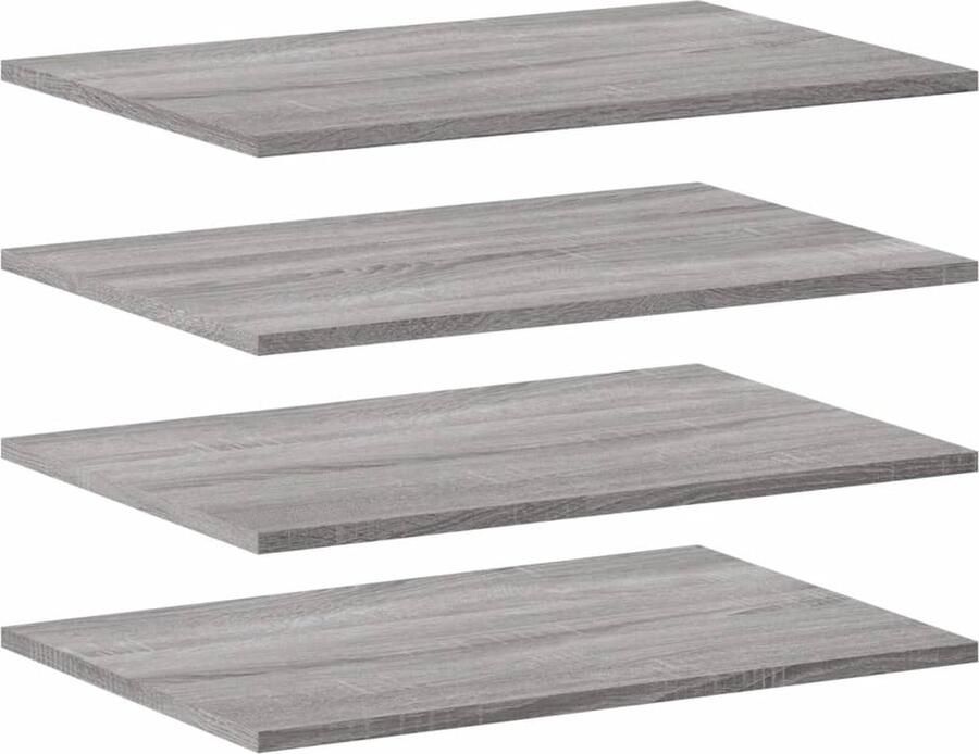 VidaXL Wandschappen 4 stuks Grijs Sonoma Eiken Zwevende Wandplanken Wanddecoratie Opbergmogelijkheden Multifunctionele Wandunits Grijze Woonaccessoires