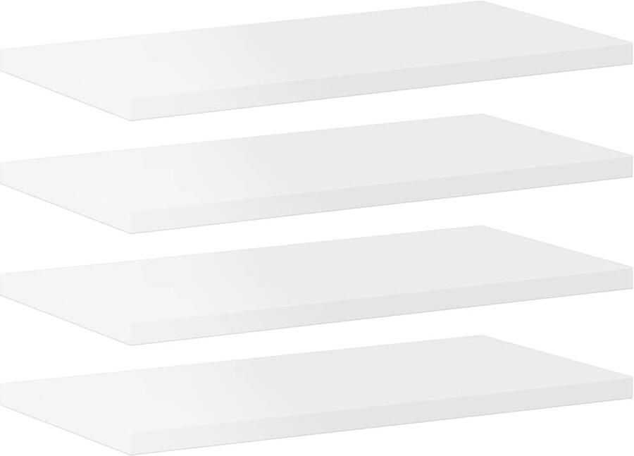 VidaXL Wandschappen 4 stuks Hoogglans wit 40x20x1 5 cm Wandplanken Opbergruimte Houten Planken Witte Plank Badkamer Accessoires