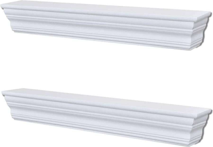 VidaXL Wandschappen Aaliyah 2 st wit Plank Planken Wandplank Wandplanken