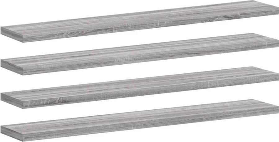 VidaXL Wandschappen Grijs Sonoma Eiken Set van 4 Zwevende Wandplanken Wanddecoratie Opbergruimte Badkamer Accessoires Keukenaccessoires