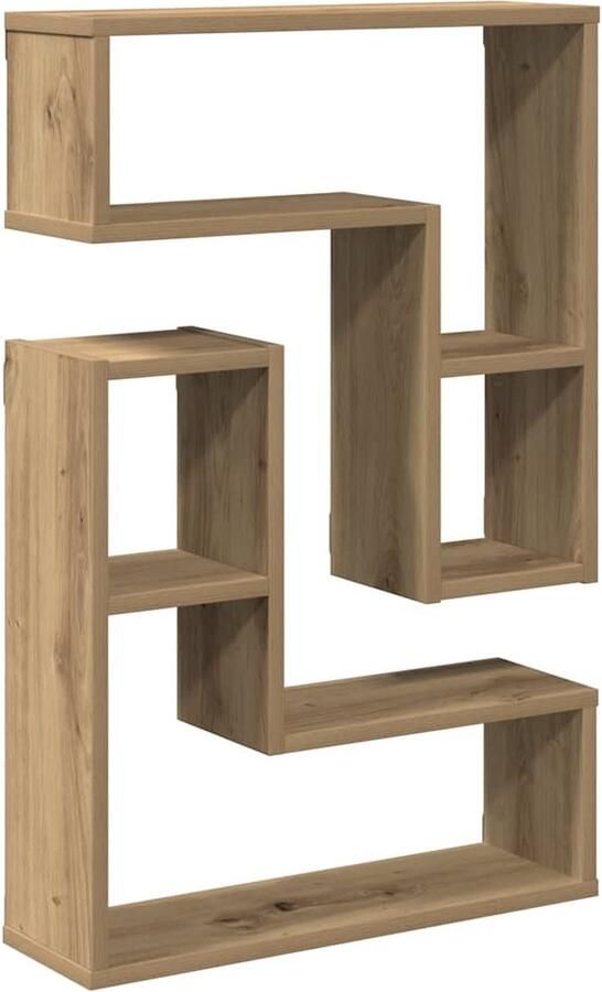 VidaXL Wandschappen Kubus 50x15x50 cm Set van 2 Wandplank Houten Plank Opbergplankje Kubuskast Salontafel