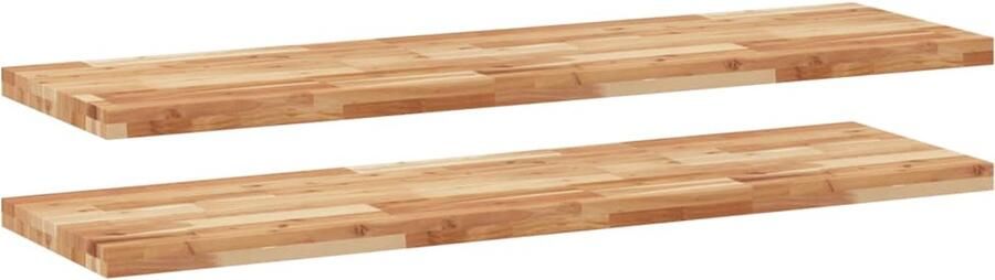 VidaXL Wandschappen Set van 2 160x40x4 cm Acaciahout Zwevende Wandplanken Wandplank Houten Wandplank Acaciahout Zwevend Schap
