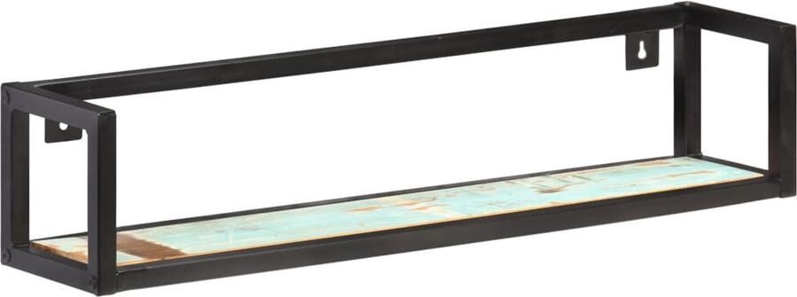 VidaXL Wandschappen Set van 2 massief hout Industriele Wanddecoratie Houten Wandplank Recyclen Meubilair Vintage Woonaccessoires Schapenkastje