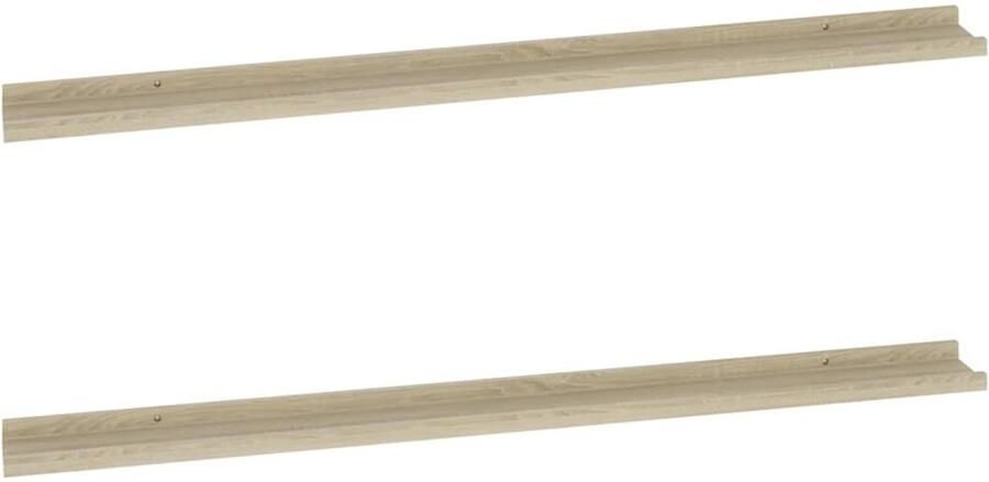 VidaXL Wandschappen Set van 2 Sonoma Eiken 115x9x3 cm Wandplank Mdf Wandplank Decoratief Rek Hangend Rek Sonoma Eiken Meubilair