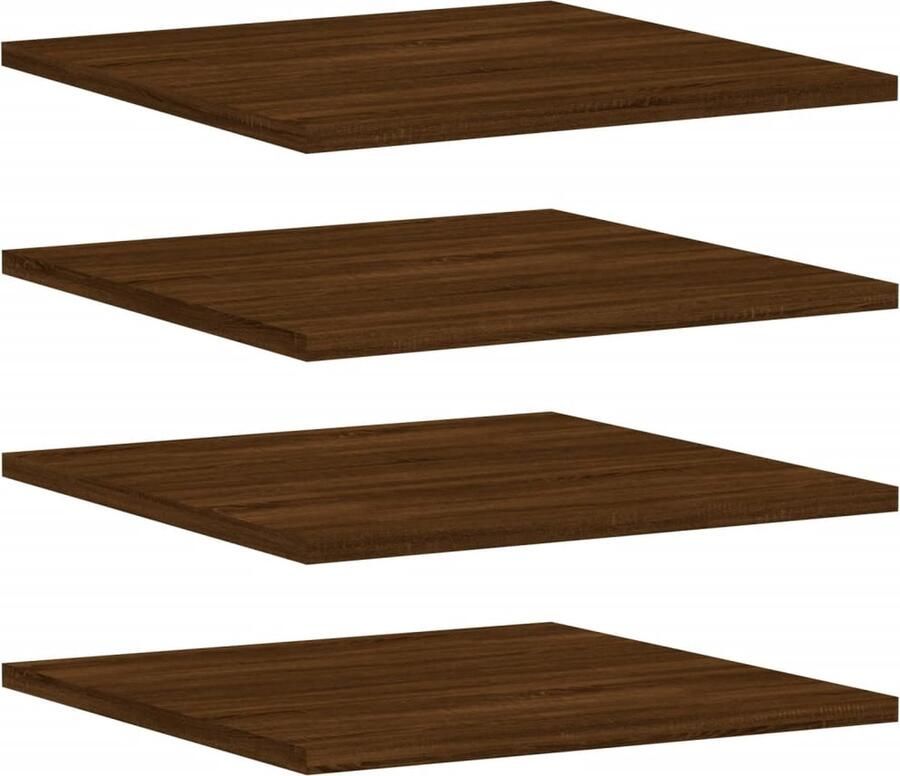 VidaXL Wandschappen Set van 4 Bruineiken 40x50x1 5 cm Zwevende Wandplanken Wanddecoratie Opbergruimte Bruine Eiken Kleur Houten Wandplank