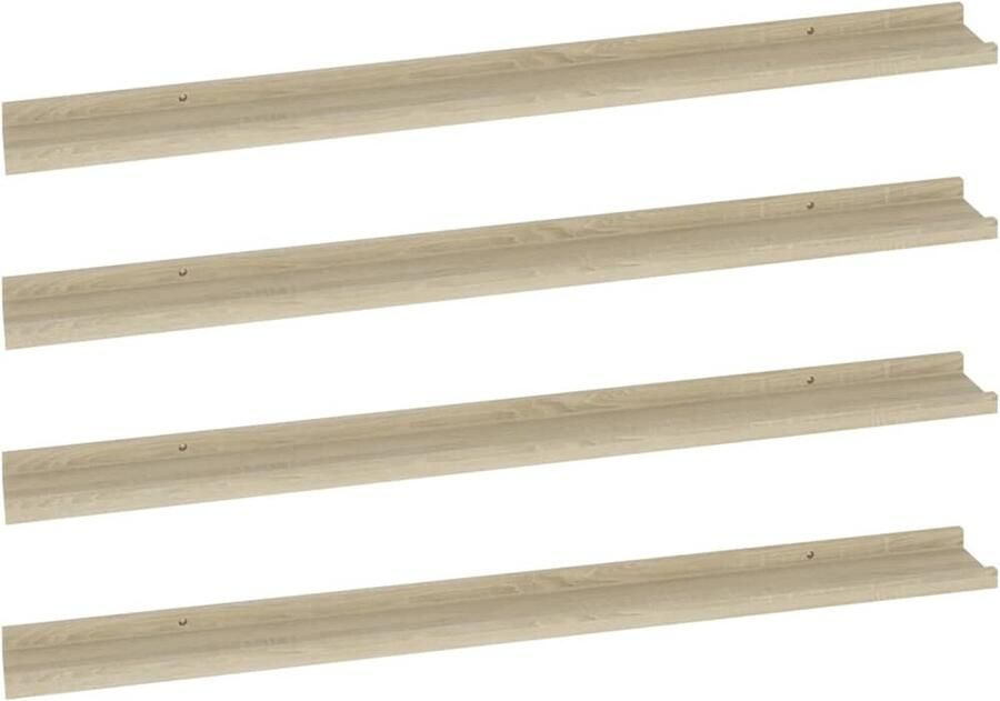 VidaXL Wandschappen Set van 4 Sonoma Eiken 100 cm Wandplank Wanddecoratie Houten Plank Sonoma Eiken Opslagoplossing