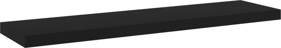 VidaXL Wandschappen Set van 4 Zwart Bewerkt Hout Wandplanken Opbergschalen Kasten Woonaccessoires Kamerdecoratie