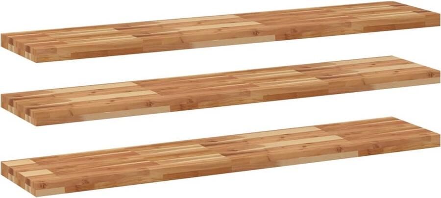 VidaXL Wandschappen Zwevend 3 stuks Acaciahout Zwevende Wandplanken Wanddecoratie Houten Wandplank Acaciahout Living Room Decor