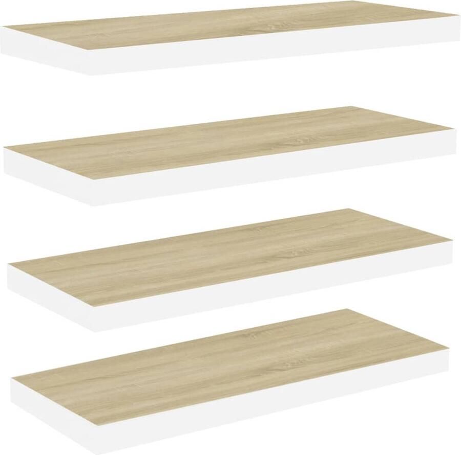 VidaXL Wandschappen Zwevend 4 St 60x23 5x3 8 cm Wanddecoratie Wandplank Zwevende Plank Houten Wandrek Livingroom Decoratie