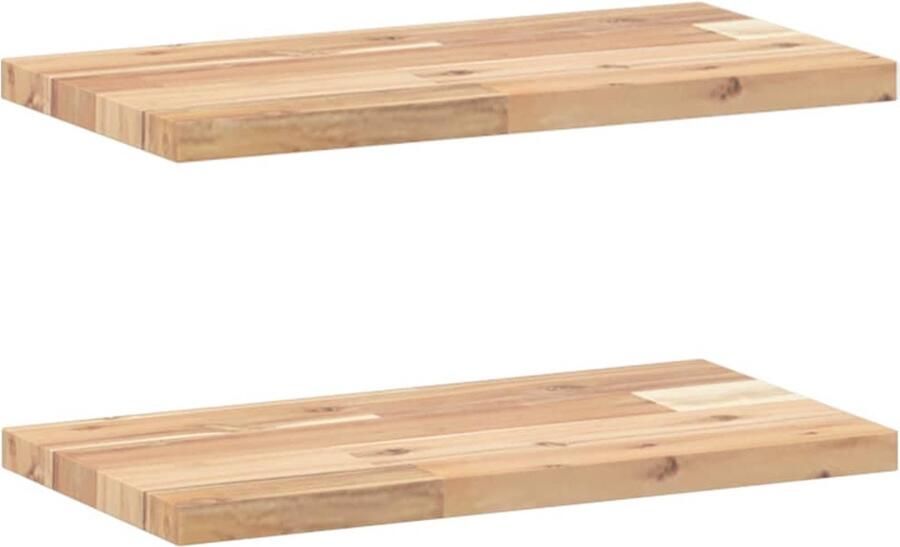 VidaXL Wandschappen Zwevend 40x20x2 cm 2 stuks Zwevende Wandplank Houten Wandplank Acaciahout Ruimemuurschrank