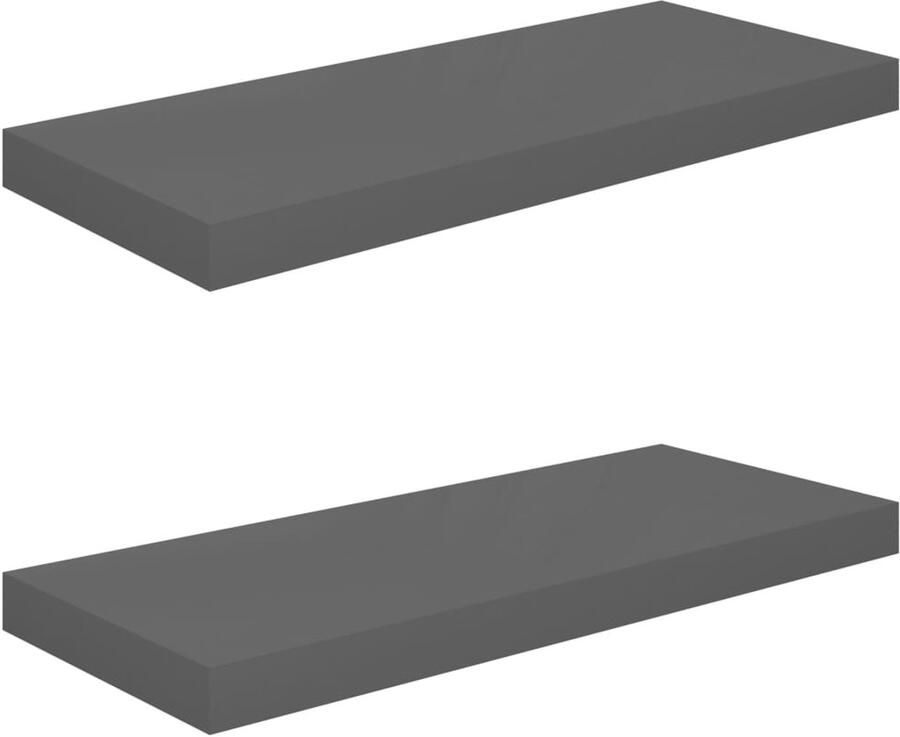 VidaXL Wandschappen Zwevend 60x23 5x3 8 cm Grijs Wandplank Zwevende Plank Honingraat Mdf Grijze Wanddecoratie Opbergruimte