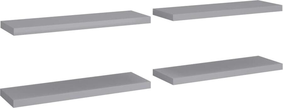 VidaXL Wandschappen Zwevend 80x23 5x3 8 cm 4 stuks Wandplank Zwevende Planken Houten Wandplank Grijze Wandplank Salontafel