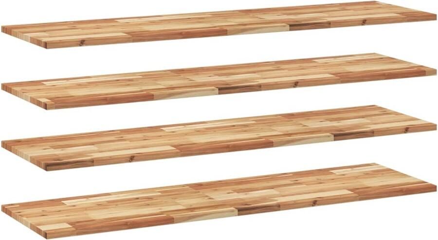VidaXL Wandschappen Zwevend Acaciahout 4 stuks Zwevende Wandplanken Acaciahout Hout Design Wonen